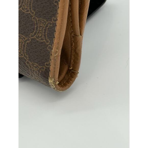 CELINE Vintage Wallet Macadam Triomphe Brown*Excellent Condition - Picture 5 of 10
